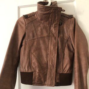 Kennet Cole Brown Leather Jacket XSP